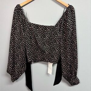 Polka Dot Black and White Women's Top